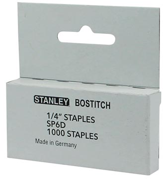 [SP6D] Bostitch agrafes pour t10, 6 mm, boîte de 1.000 agrafes