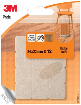 [SP84A24] 3m pads, extra soft, ft 24 x 22 mm, blister de 12 pièces