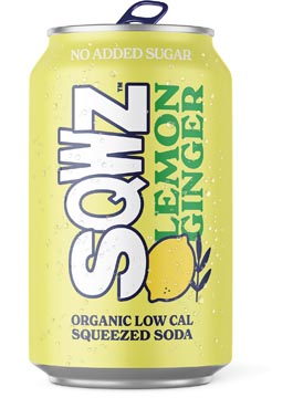 [SQLG033] Sqwz press boisson rafraîchissante lemon ginger bio, canette de 33 cl, paquet de 12 pièces