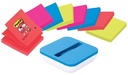 Post-it super sticky z-notes dévidoir avec 8 blocs 76 x 76 mm couleurs assorties