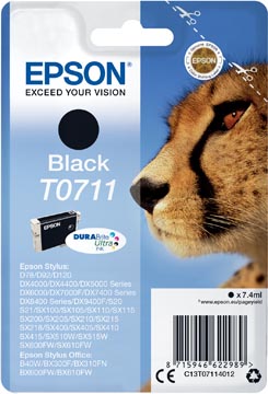 [T071141] Epson cartouche d'encre t0711, 245 pages, oem c13t07114012, noir