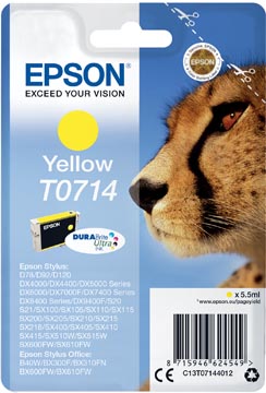 [T071441] Epson cartouche d'encre t0714, 415 pages, oem c13t07144012, jaune