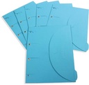 Tarifold smartfolder, pochette perforée, ft a4, paquet de 6 pièces, bleu