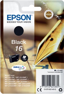 [T162141] Epson cartouche d'encre 16, 175 pages, oem c13t16214012, noir