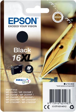 [T163141] Epson cartouche d'encre 16xl, 500 pages, oem c13t16314012, noir