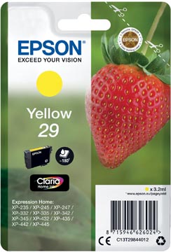 [T298441] Epson cartouche d'encre 29, 180 pages, oem c13t29844012, jaune