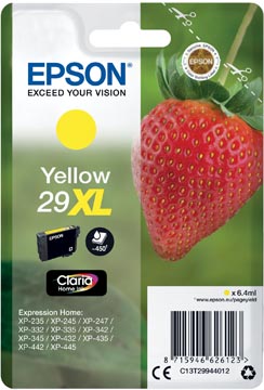 [T299441] Epson cartouche d'encre 29xl, 450 pages, oem c13t29944012, jaune