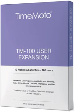 [TM100EX] Safescan timemoto cloud user expansion paquet, 100 utilisateurs