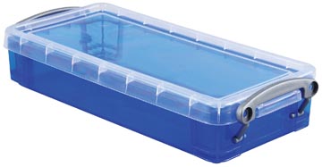 [UB055BL] Really useful box plumier 0,55 litres, bleu transparent