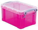 Really useful box 0,7 litres, rose vif transparent