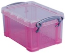 Really useful box 0,7 litres, rose transparent