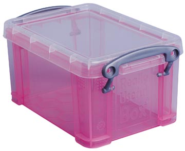 [UB07LCR] Really useful box 0,7 litres, rose transparent