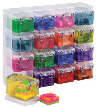 [UB14ORA] Really useful box cube mural, avec 16 boîtes de 0,14 l, multicolor