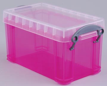 [UB2-1RO] Really useful box boîte de rangement 2,1 litres, rose transparent