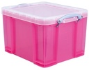 Really useful box boîte de rangemen 35 litres, transparent, rose vif