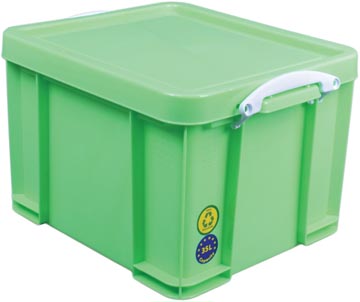 [UB35NG] Really useful box boîte de rangement 35 litre, vert néon avec poignées blanches