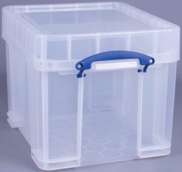 [UB38CCB] Really useful box 35 l, couvercle xl, transparent, emballé individuellement en carton