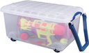 Really useful box boîte de rangement sur roulettes 64 l, transparent
