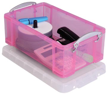 [UB9LCRO] Really useful box boîte de rangement 9 litres, rose transparent