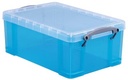 Really useful box boîte de rangement 9 litres, bleu vif transparent