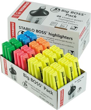 [UK70481] Stabilo boss original surligneur, paquet de 48 pièces en couleurs assorties