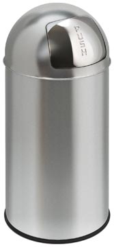 [394544] Eko poubelle avec push-couvercle 40 l, acier inoxydable mat