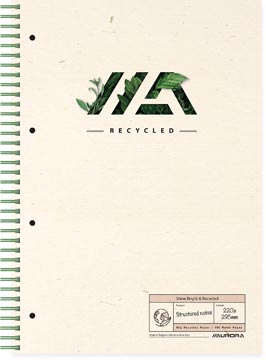 [W2950SB] Aurora shine bright & recycled structured notes carnet spiralé, ft a4, ligné