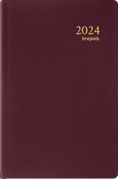 [2120460] Brepols agenda delta seta 6 langues, bordeaux, 2024