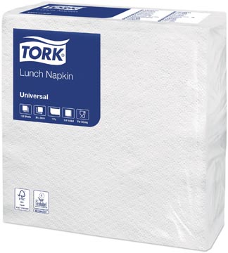 [509335] Tork serviettes ft 30 x 30 cm, 1 pli, blanc, paquet de 100 pièces