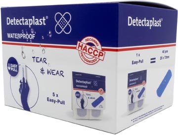 [8141PD5] Detectaplast tear & wear waterproof easy-pull, ft 25 x 72 mm, 5 x 40 pièces