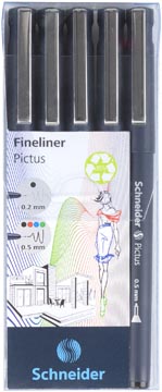 [S197595] Schneider feutre pictus, étui de 5 pièces, assorti