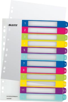 [12440000] Leitz wow intercalaires imprimables, 12 onglets