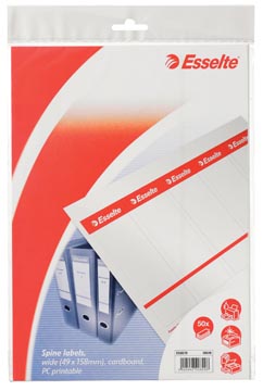 [20820] Esselte etiquettes de dos imprimables large (pour classeurs de 75 mm), 50 pièces