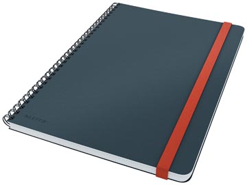 [448489] Leitz cosy carnet de notes spiralé, pour ft b5, quadrillé, gris