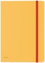 Leitz cosy chemisa à élastiques à 3 rabats, avec pochette à fermeture à bouton-pression, en pp, jaune