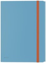 Leitz cosy chemisa à élastiques à 3 rabats, avec pochette à fermeture à bouton-pression, en pp, bleu