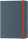 Leitz cosy chemisa à élastiques à 3 rabats, avec pochette à fermeture à bouton-pression, en pp, gris