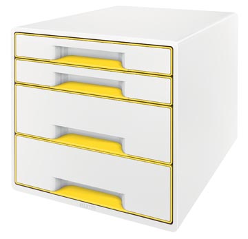 [52132016] Leitz bloc à tiroirs wow, 4 tiroirs, blanc/jaune