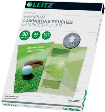 [74780000] Leitz ilam pochette à plastifier ft a4, 160 micron (2 x 80 micron), paquet de 100 pièces