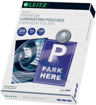 [74840000] Leitz ilam pochette à plastifier ft a4, 250 micron (2 x 250 micron), paquet de 100 pièces