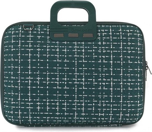 [H4PE00850/7] Briefcase bombata 15.6 tweed green