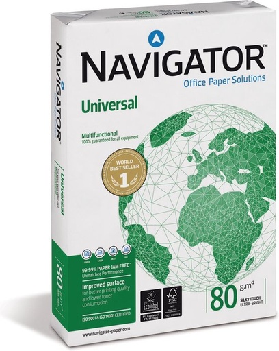 [HNAV08035] X 5 rames papier navigator a3 80g