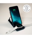 Ksix chargeur sans fil 3-en-1: pour smartphone, apple watch et airpods