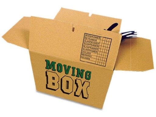 [530370] Cleverpack bîte de déménagement, en carton ondulé, imprimé, ft 48 x 32 x 36 cm, paquet de 5 pièces