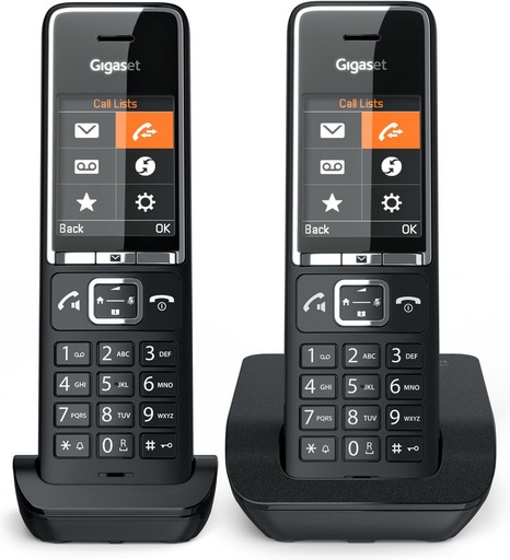 [6866222] Gigaset comfort 550 duo téléphone dect sans fil, 1 combiné supplémentaire, noir