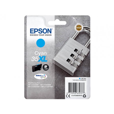 [T359240] Epson cartouche d'encre 35xl, 20,3 ml, oem c13t35924010, cyan