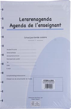 [4.2502] Vervanging/rechargeswit/blanclerarenagenda/agenda enseignant